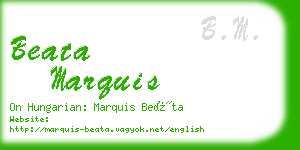 beata marquis business card